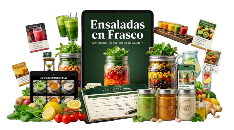 Kit completo — Ensaladas en Frasco + Salsas Caseras + Bonos